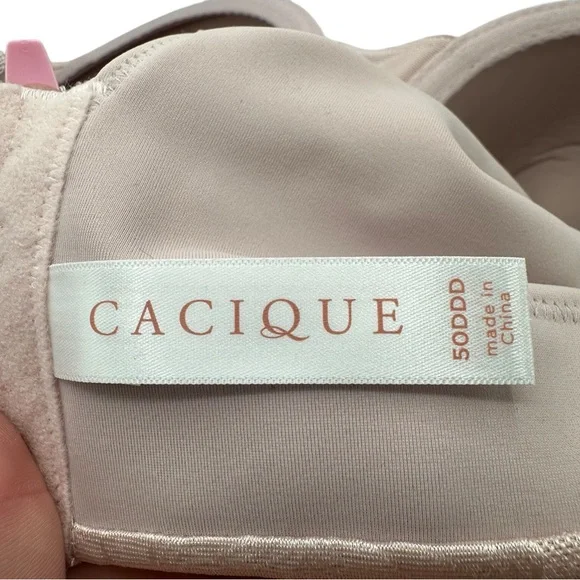 Lane Bryant Cacique Pink Lace Underwire Lightly Lined Bra 50DDD - Picture 8 of 8